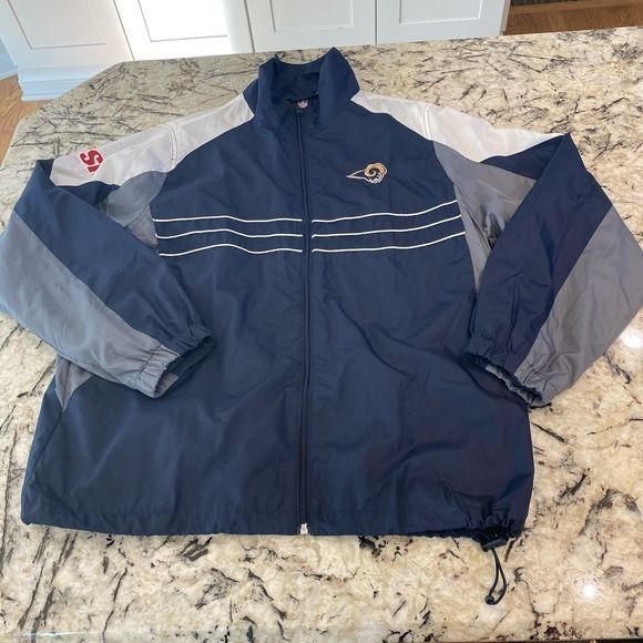 Vintage NFL St. Louis / LA Rams Reebok Windbreaker Zip Up Jacket - Picture 1 of 8